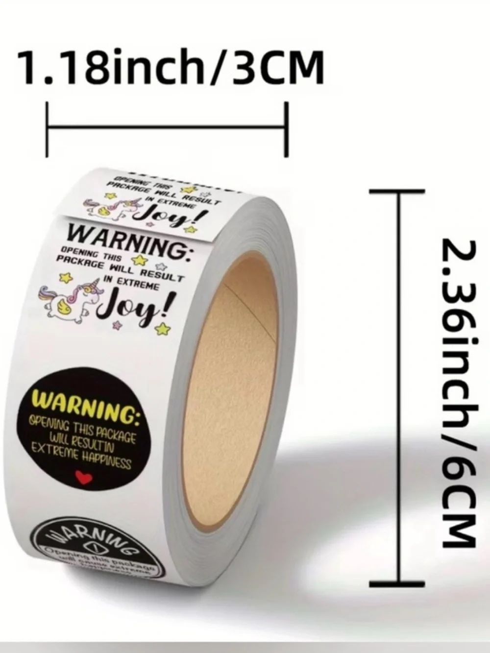 2 Roll of 500 Warning this Package Stickers